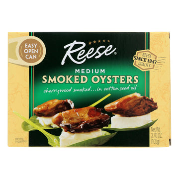 Reese Oysters - Smoked - Medium - 3.7 Oz - Case Of 10 - Maras Green