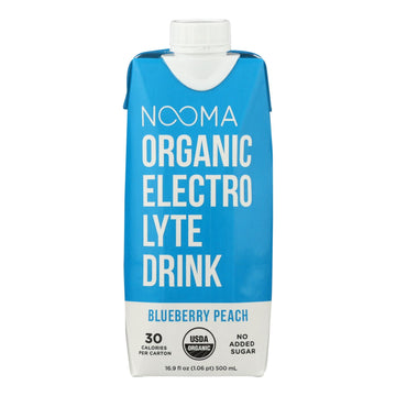 Nooma Electrolite Drink - Organic - Blueberry Peach - Case Of 12 - 16.9 Fl Oz - Maras Green