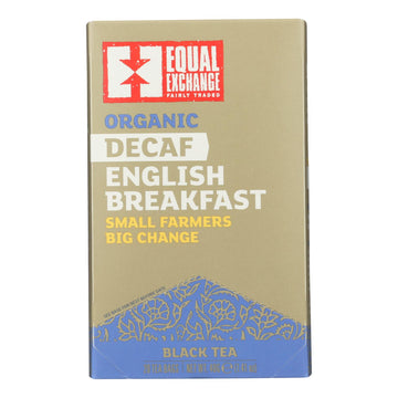 Equal Exchange Organic Decaf Black Tea - English Breakfast - Case Of 6 - 20 Bags - Maras Green