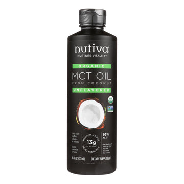 Nutiva 100% Organic Mct Oil - From Coconut - Unflavored - 16 Fl Oz - Maras Green