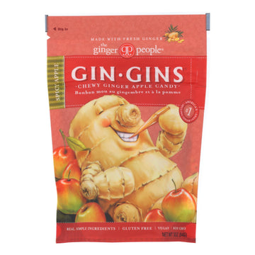 Ginger People Chewy Ginger Candy - Spicy Apple - Case Of 12 - 3 Oz. - Maras Green