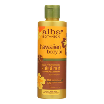 Alba Botanica - Hawaiian Body Oil Kukui Nut - 8.5 Fl Oz - Maras Green
