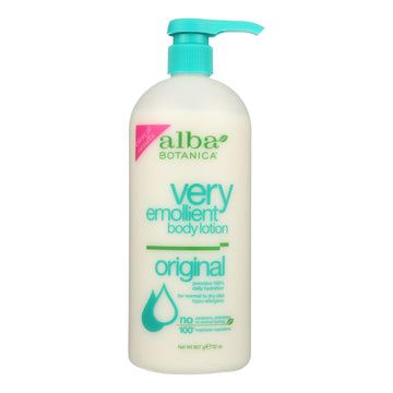 Alba Botanica - Very Emollient Body Lotion - Original - 32 Fl Oz - Maras Green