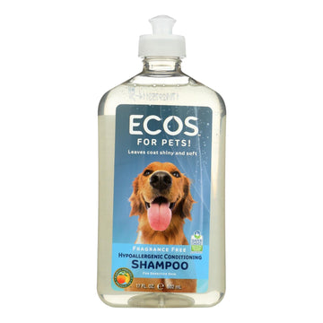 Ecos - Hypoallergenic Conditioning Pet Shampoo - Fragrance Free - 17 Fl Oz. - Maras Green