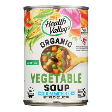 Health Valley Organic Soup - Vegetable No Salt Added - Case Of 12 - 15 Oz. - Maras Green