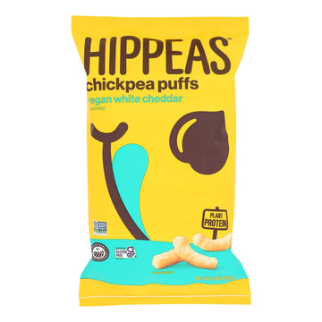 Hippeas - Chickpea Puff White Cheddar - Case Of 12 - 4 Ounces - Maras Green