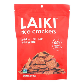 Laiki Red Rice Crackers - Case Of 8 - 3.5 Oz. - Maras Green