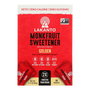 Lakanto - Monkfruit Sweetener Sticks - 30 Count - Case Of 8 - 3.17 Oz. - Maras Green