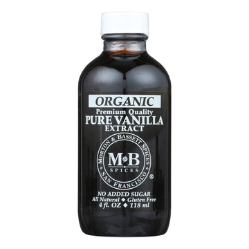 M&b Spices Organic Pure Vanilla Extract - Case Of 3 - 4 Oz - Maras Green