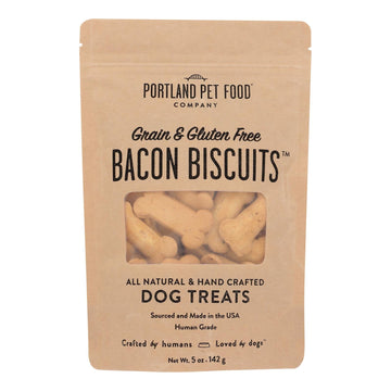Portland Pet Food Company - Dog Treats Bacon Biscuits - Case Of 6 - 5 Oz - Maras Green