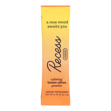 Recess - Mood Sticks Lemon Citrus - Case Of 10 - .22 Oz - Maras Green