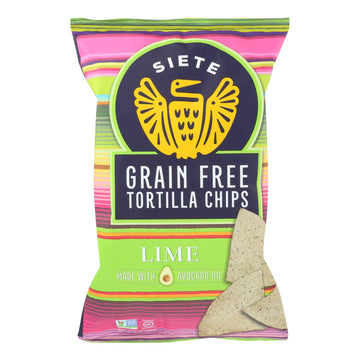 Siete Tortilla Chip - Lime - Case Of 12 - 5 Oz - Maras Green