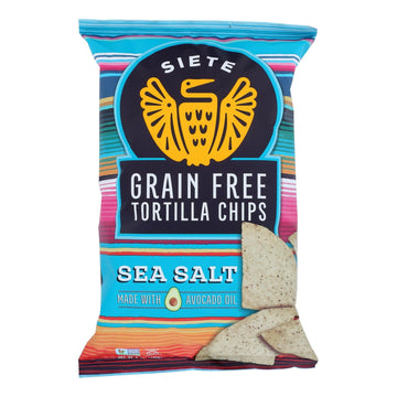 Siete Tortilla Chip - Sea Salt - Case Of 12 - 5 Oz - Maras Green