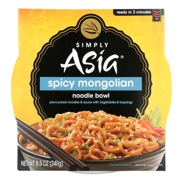 Simply Asia Spicy Mongolian Noodle Bowl - Case Of 6 - 8.5 Oz. - Maras Green