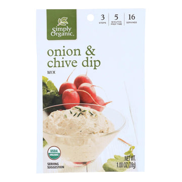 Simply Organic Onion And Chive Dip Mix - Case Of 12 - 1 Oz. - Maras Green