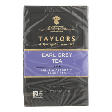Taylors Of Harrogate Earl Grey Tea Bags - Case Of 6 - 50 Bag - Maras Green