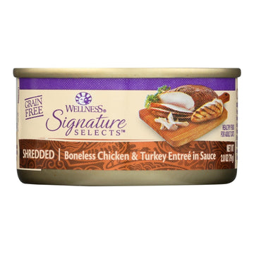 Wellness Pet Products Cat - Can - Turkey - Chicken - Signature Selects - Case Of 12 - 2.8 Oz - Maras Green