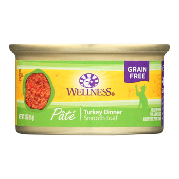 Wellness Pet Products Cat Food - Turkey Recipe - Case Of 24 - 3 Oz. - Maras Green