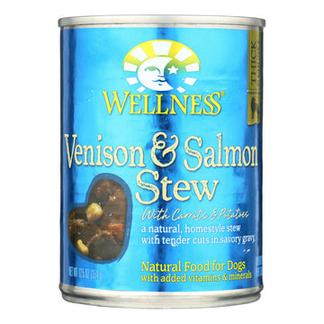 Wellness Pet Products Dog Food - Venison And Salmon With Potatoes And Carrots - Case Of 12 - 12.5 Oz. - Maras Green